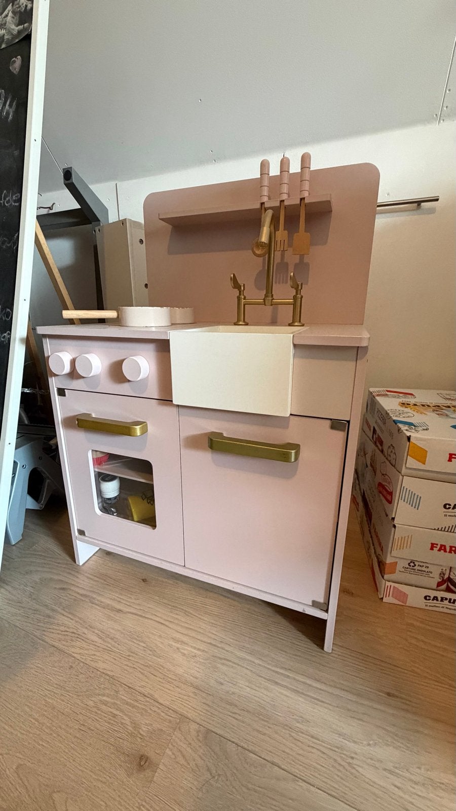 Petite Amélie Speelkeuken Zacht Roze met Accessoires, Ophalen, Gebruikt, Hout, Speelkeuken