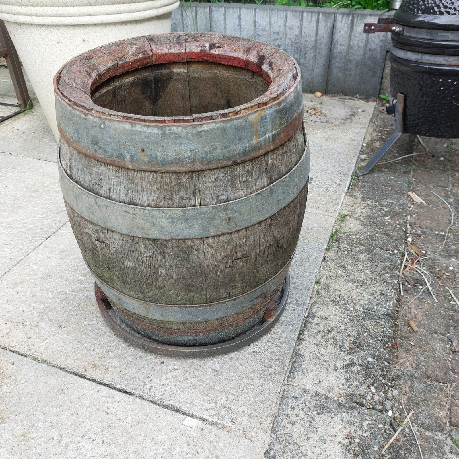 Leuk klein wijnvat voor tuin of balkon, 42 cm hoog, Ophalen of Verzenden, 30 tot 60 cm