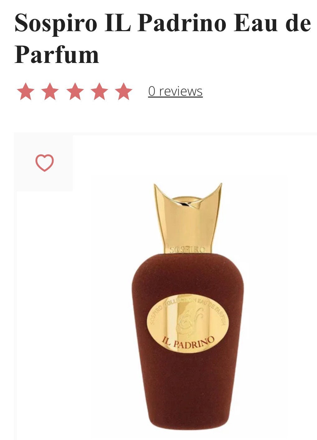 Sospiro IL Padrino Eau de Parfum 100 ml, Ophalen of Verzenden, Nieuw