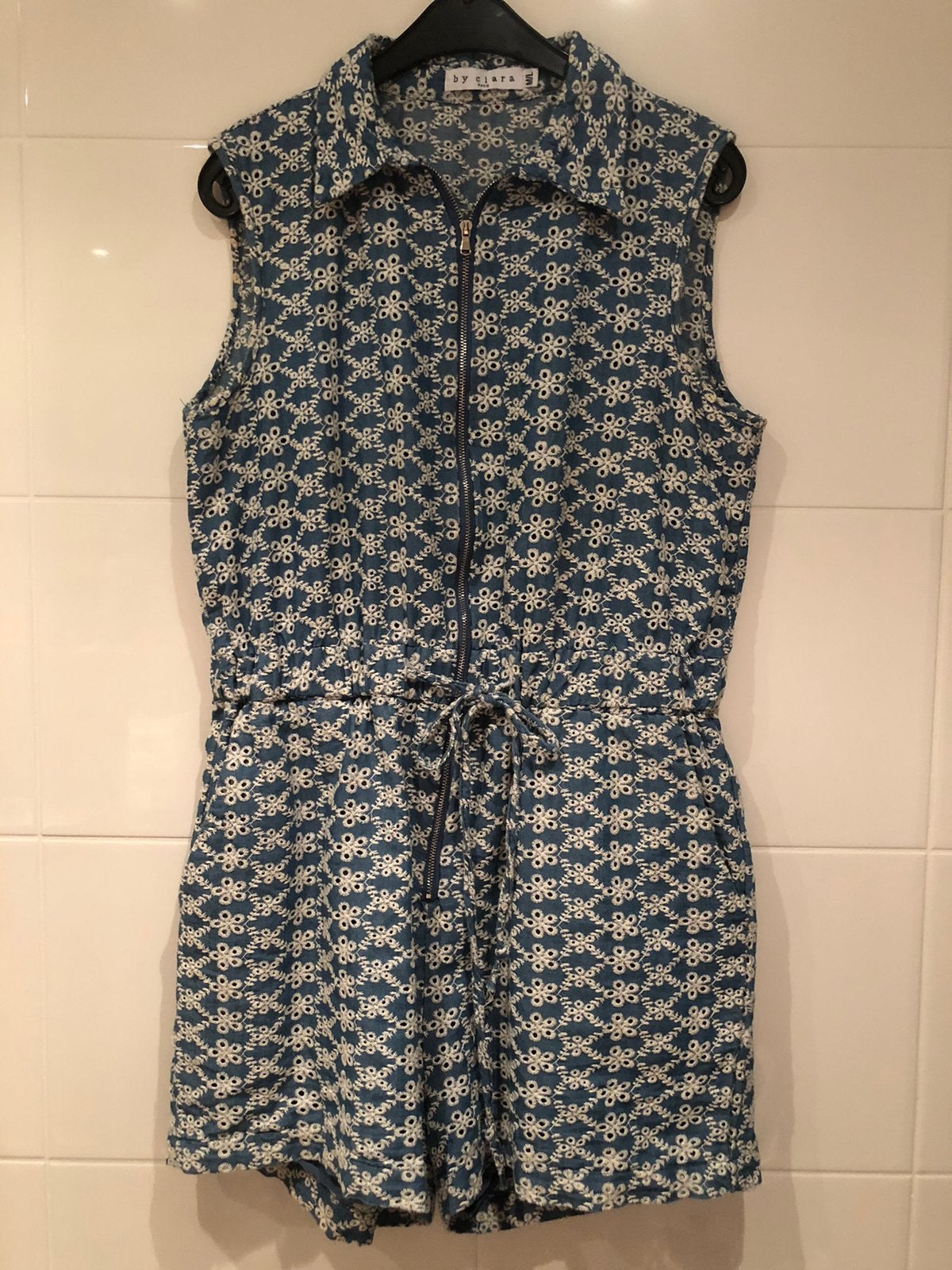Denim jumpsuit M/L, Kleding | Dames, Jumpsuits, Ophalen of Verzenden, Zo goed als nieuw, Maat 38/40 (M), Blauw