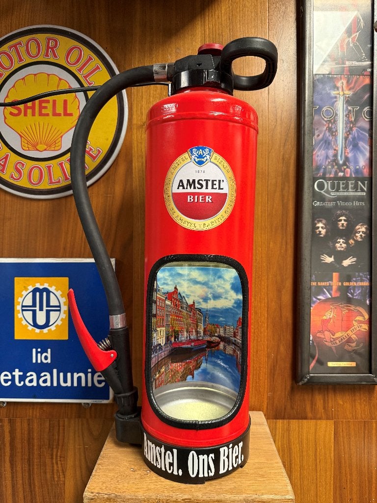 Amstel decoratieve brandblusser lamp, mancave, Ophalen of Verzenden, Nieuw, E14 (klein), Led-lamp