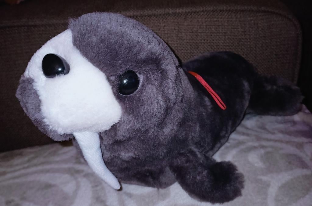 Dinotoys walrus knuffel., Overige typen, Grijs, Ophalen of Verzenden, Zo goed als nieuw