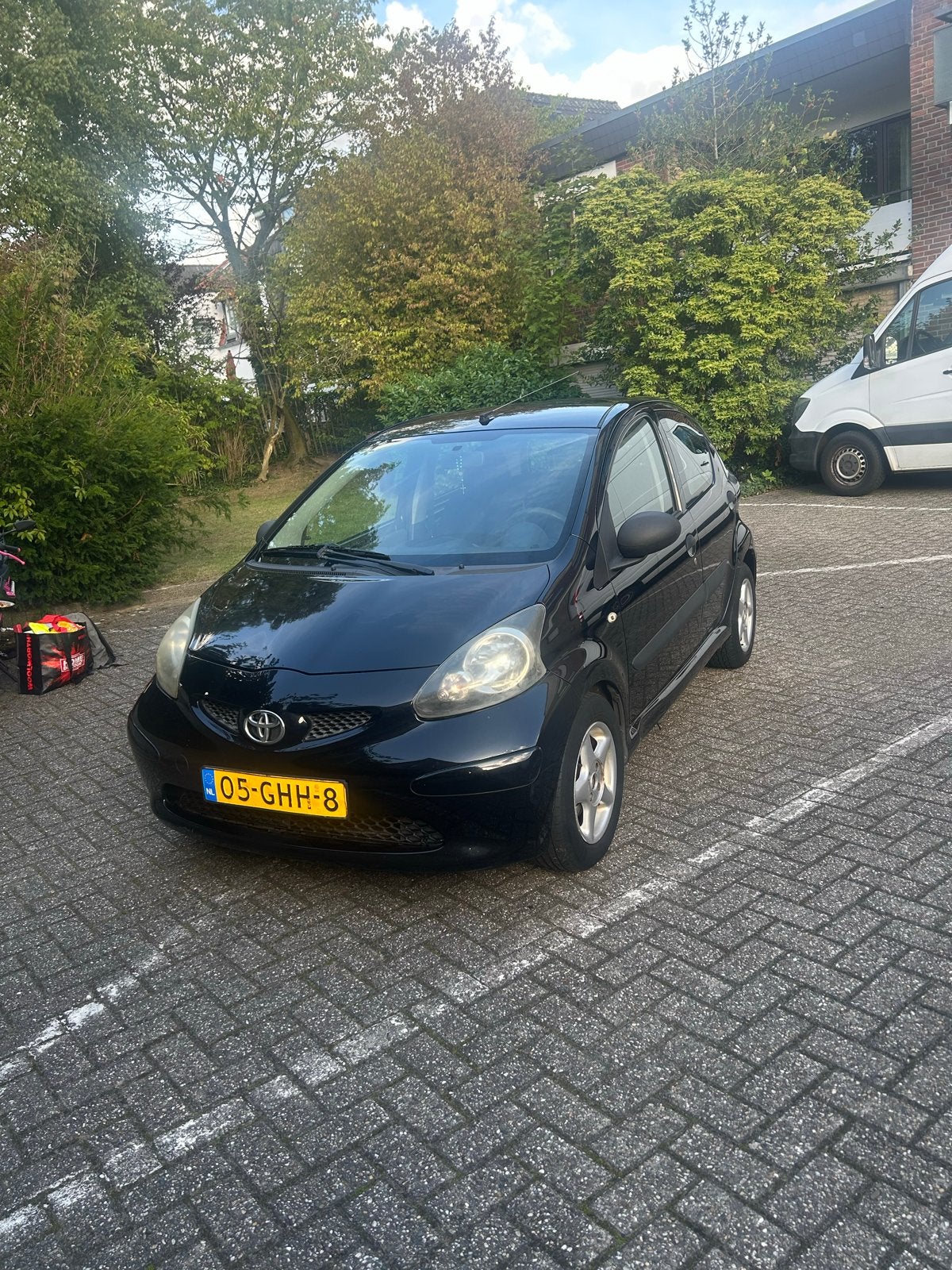 Toyota Aygo 2008 Zwart, Auto's, Voorwielaandrijving, Zwart, 4 stoelen, Origineel Nederlands