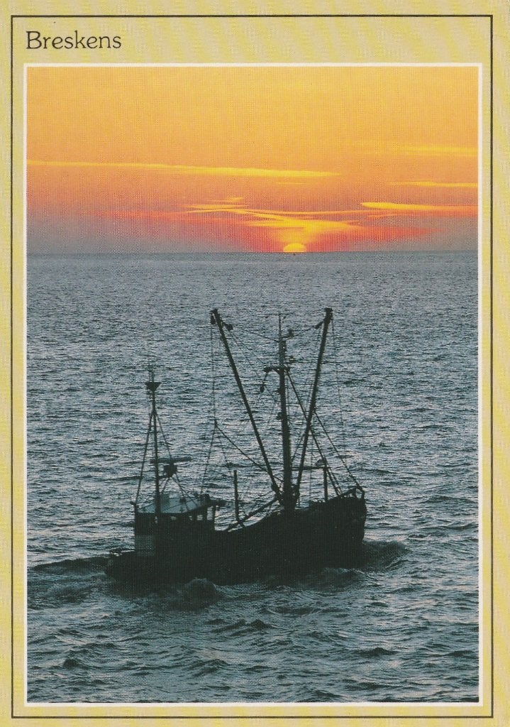 BRESKENS Vissersboot, Verzamelen, Verzenden, 1960 tot 1980, Gelopen, Zeeland