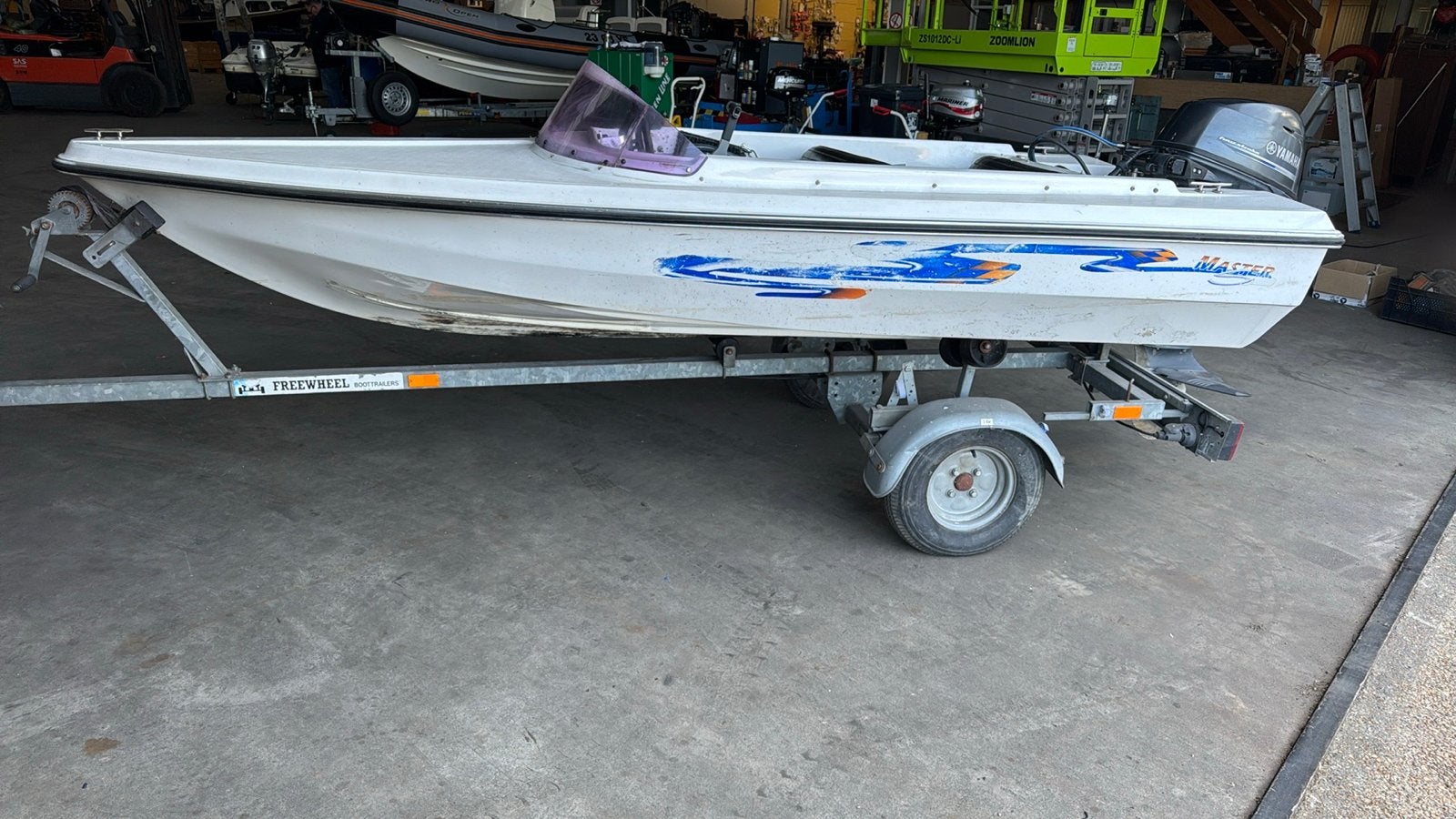 Master speedboot met 15 pk Yamaha buitenboordmotor, Watersport en Boten, Speedboten, Ophalen, Overige merken, Gebruikt, Viertaktmotor