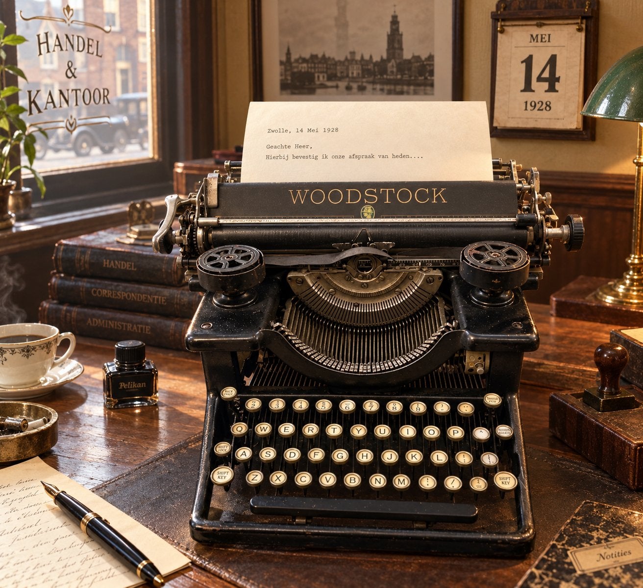 Een authentieke Woodstock No. 5 typemachine uit de VS, Ophalen