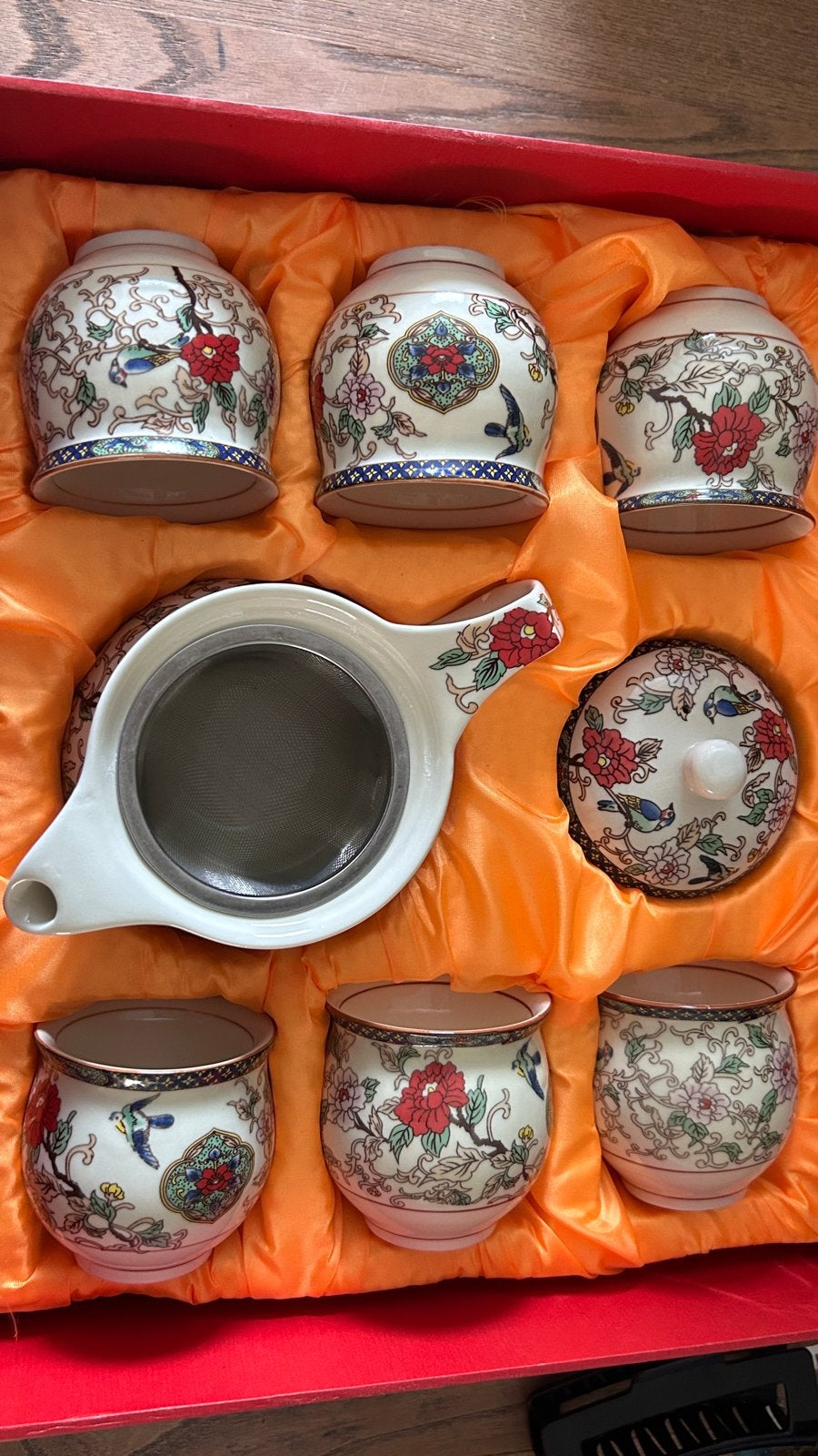 Romantische Thee Set met Bloemen en Vogels - Ongebruikt, Huis en Inrichting, Keuken | Servies, Aziatisch, Verzenden, Keramiek
