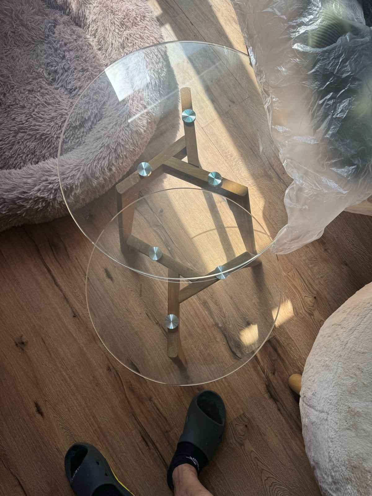 Jysk glazen salontafels - 50cm en 40cm - Nieuw, Ophalen, Minder dan 50 cm, Rond, Nieuw