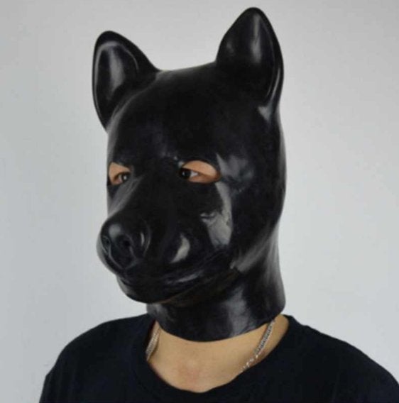 Zwart Latex Honden Masker Dier Hond, Verzenden, Nieuw, Feestartikel, Overige