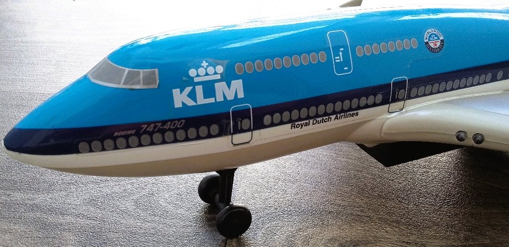 Om 1990-2000 GROOT KLM 48,5 cm. Vliegtuig Boeing 747-400, Ophalen of Verzenden