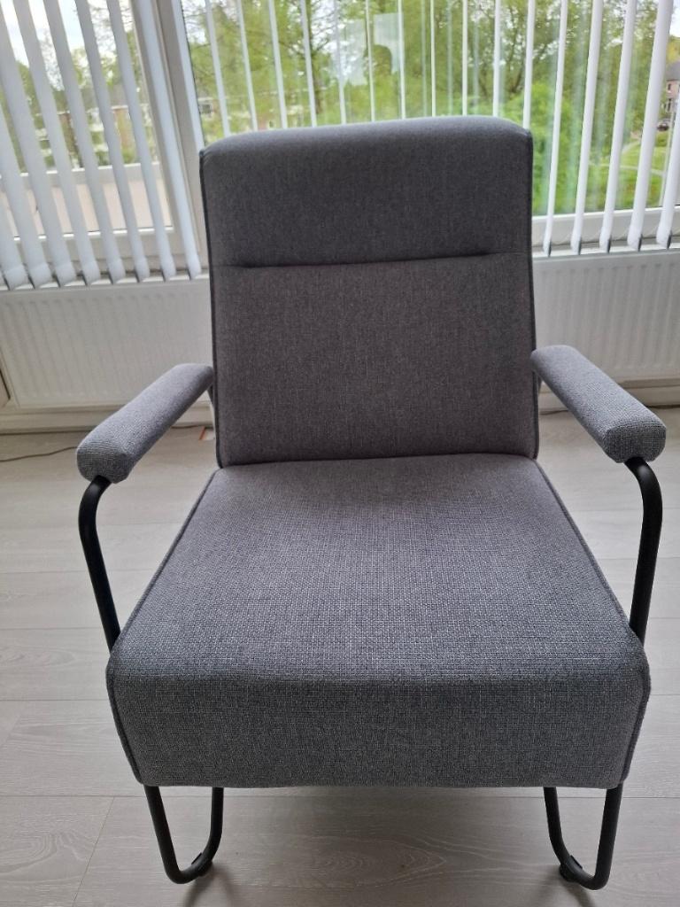 Fauteuil stoelen 2x Satorno (grijs), Huis en Inrichting, Ophalen, 75 tot 100 cm, Zo goed als nieuw, Stof