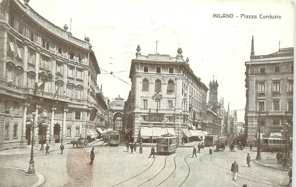 379-095-013 Milano Piazza Cordusio, Verzenden, Voor 1920, Frankrijk