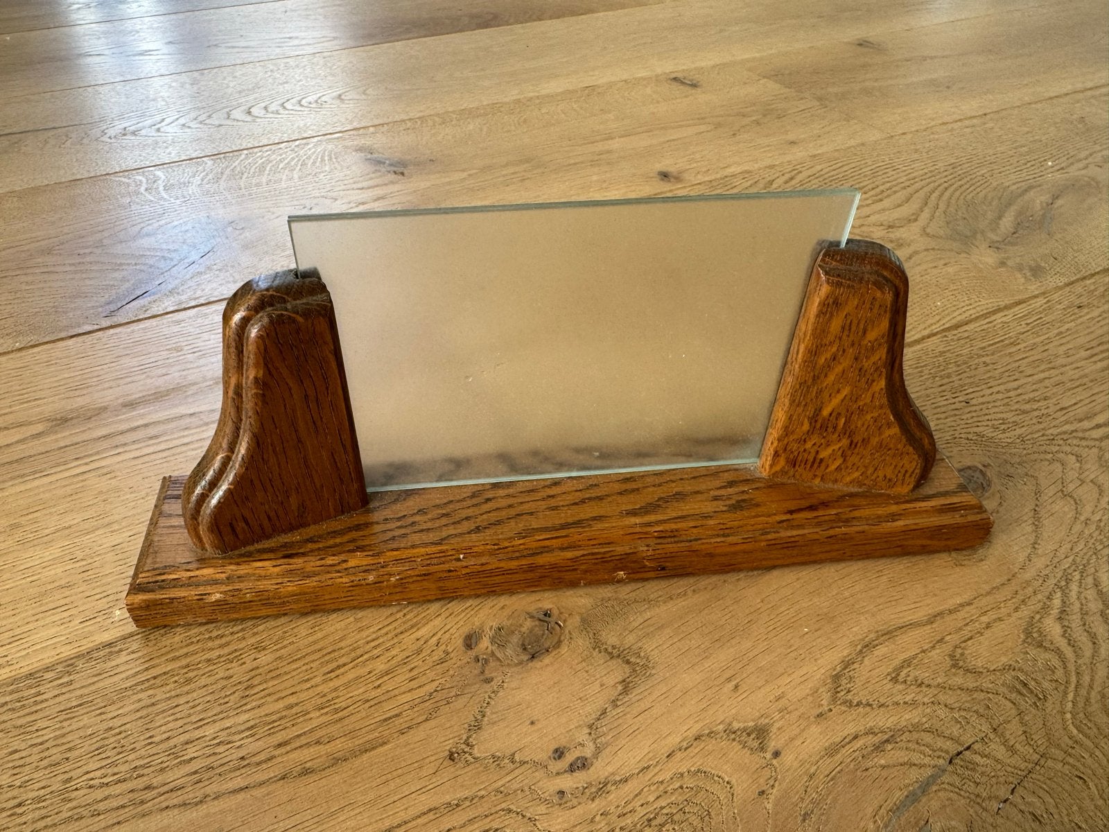 Vintage houten fotolijstje met glas, Bruin, Gebruikt, Ophalen of Verzenden, Fotolijst