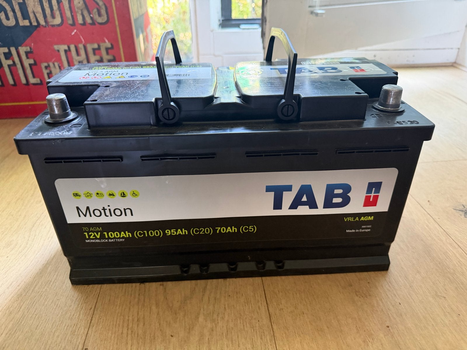 Zgan: TAB Motion 12V 100Ah (C100) AGM Monoblock Accu Camper, Ophalen of Verzenden, Gebruikt, Universele onderdelen