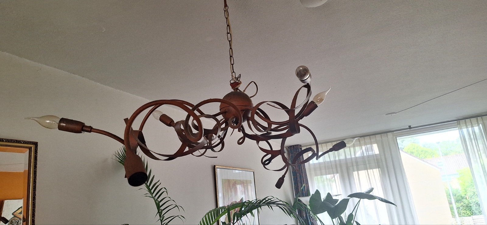 Unieke metalen hanglamp (Qazqa Riciolo)met 8 lichtpunten, Ophalen, Gebruikt, Artistiek, Modern, Industrieel, E14 (klein)