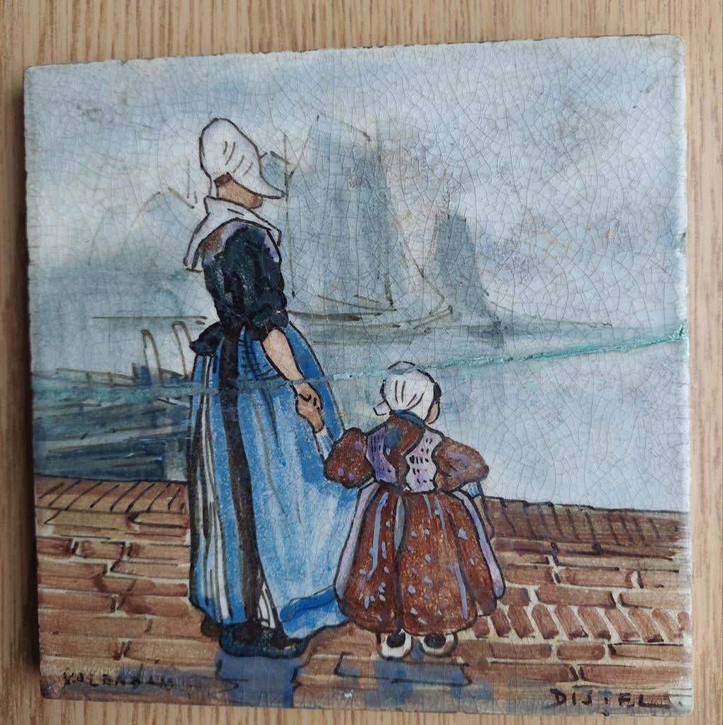 Arts & Crafts stijl Tegel Volendam  De Distel – Ams, Ophalen