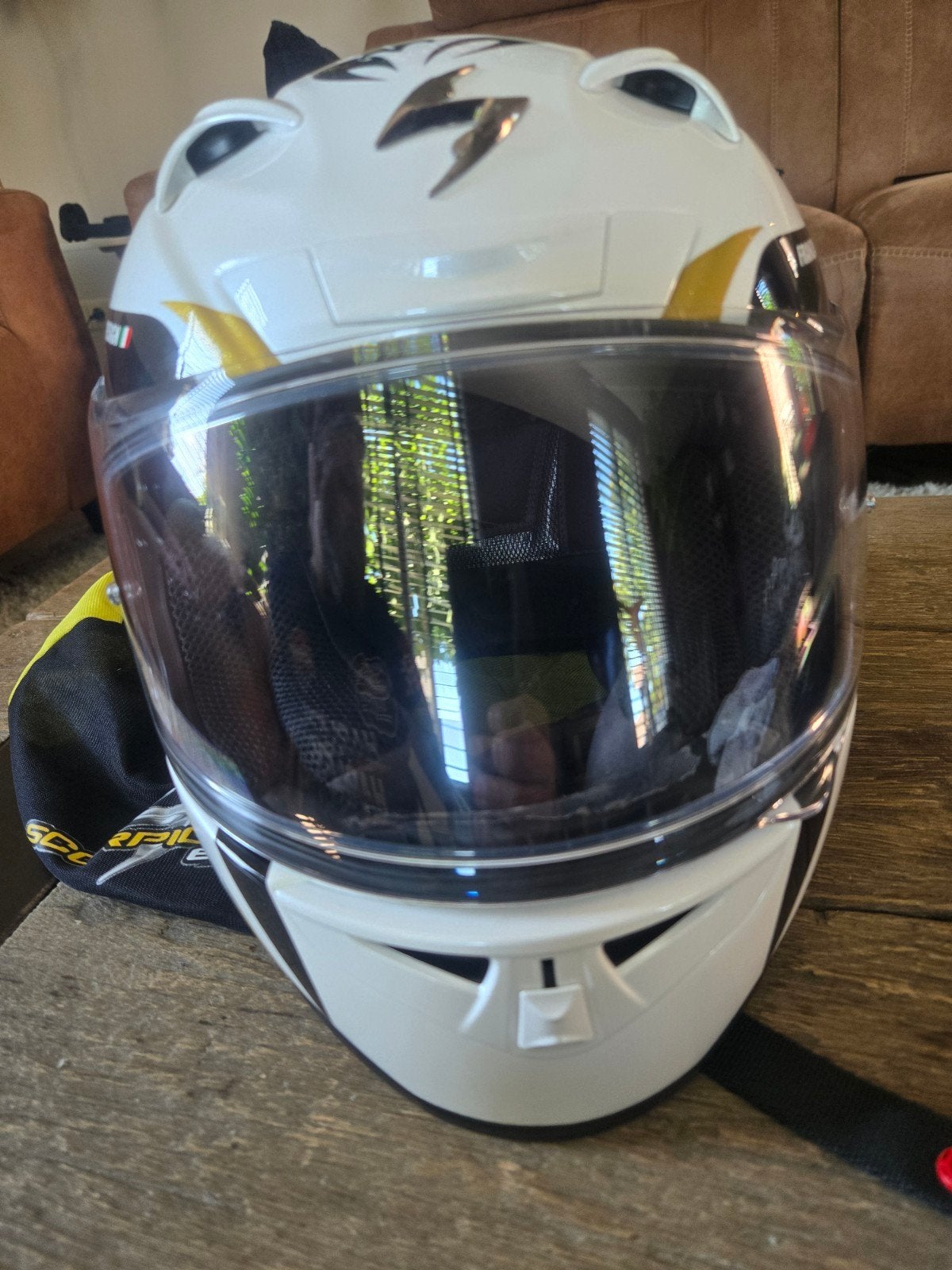 Scorpion EXO-710 Air Integraalhelm - Wit/Goud/Zwart, Overige merken, Dames, Ophalen of Verzenden, Integraalhelm