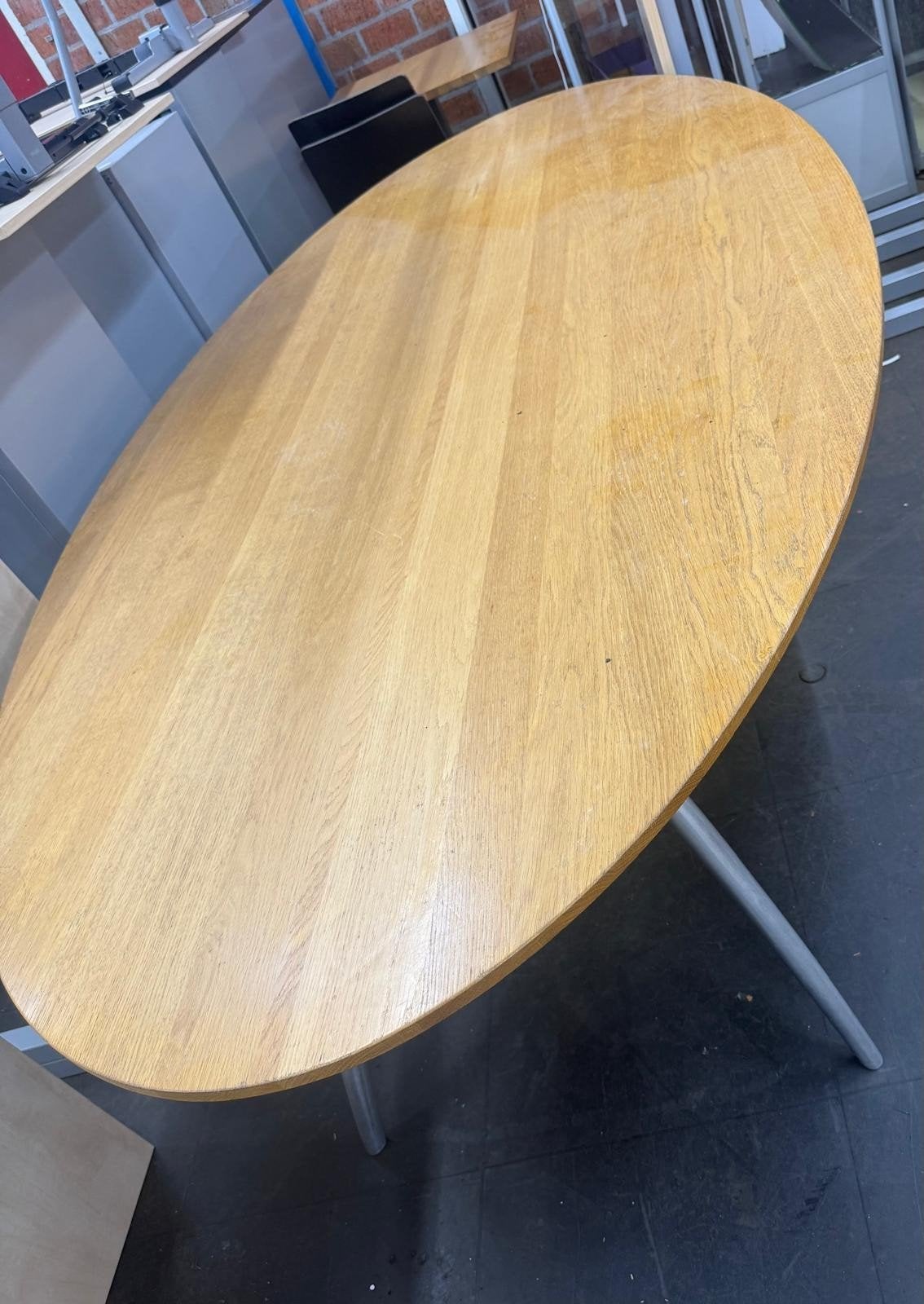 Grote licht eiken eettafel, Ophalen, Rechthoekig, 200 cm of meer, 100 tot 150 cm