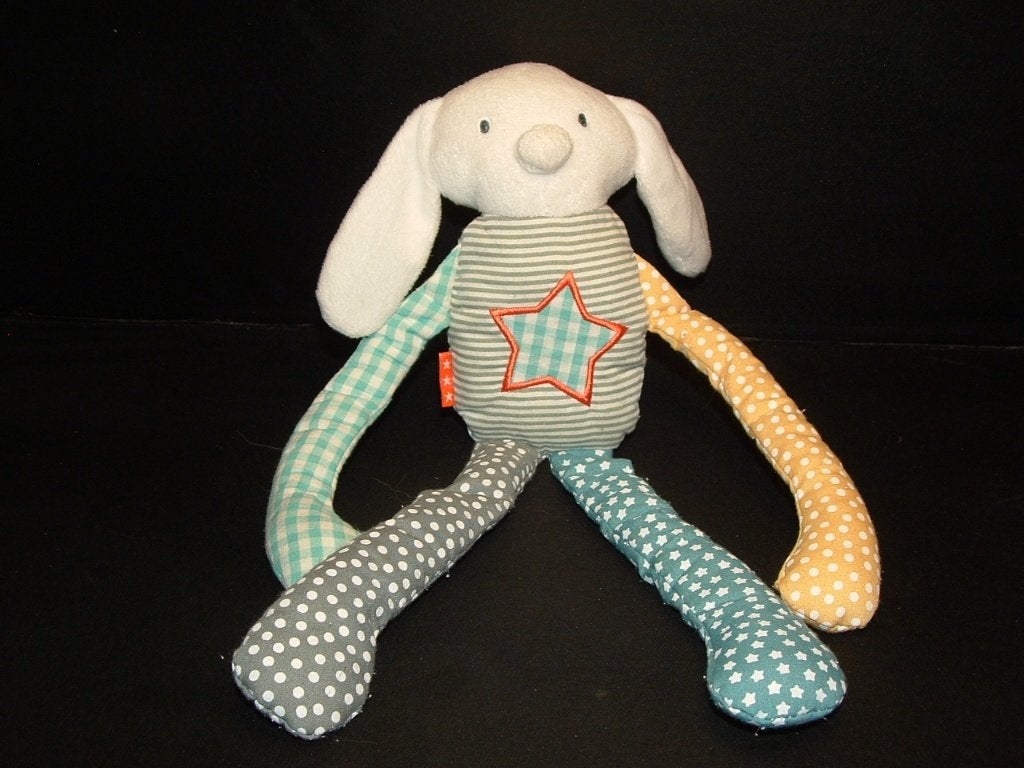 HEMA KONIJN VELOURS WIT HOOFD WIT KATOENEN LIJFJE MET, Kinderen en Baby's, Speelgoed | Knuffels en Pluche, Verzenden, Nieuw, Overige typen