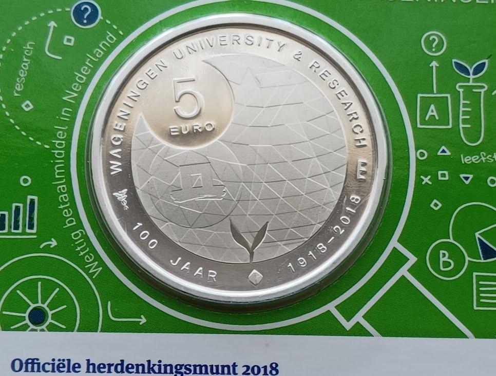 Wageningen Universiteit Vijfje 2018 UNC, Verzenden, Koningin Beatrix, Euro's, Setje