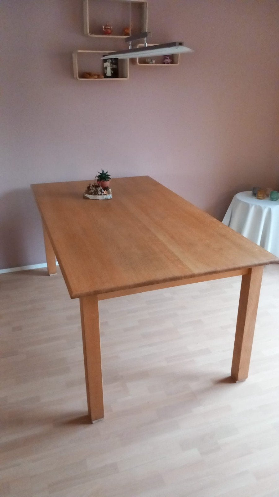 blank eiken eethoektafel, Huis en Inrichting, Ophalen, Rechthoekig, 150 tot 200 cm, 50 tot 100 cm