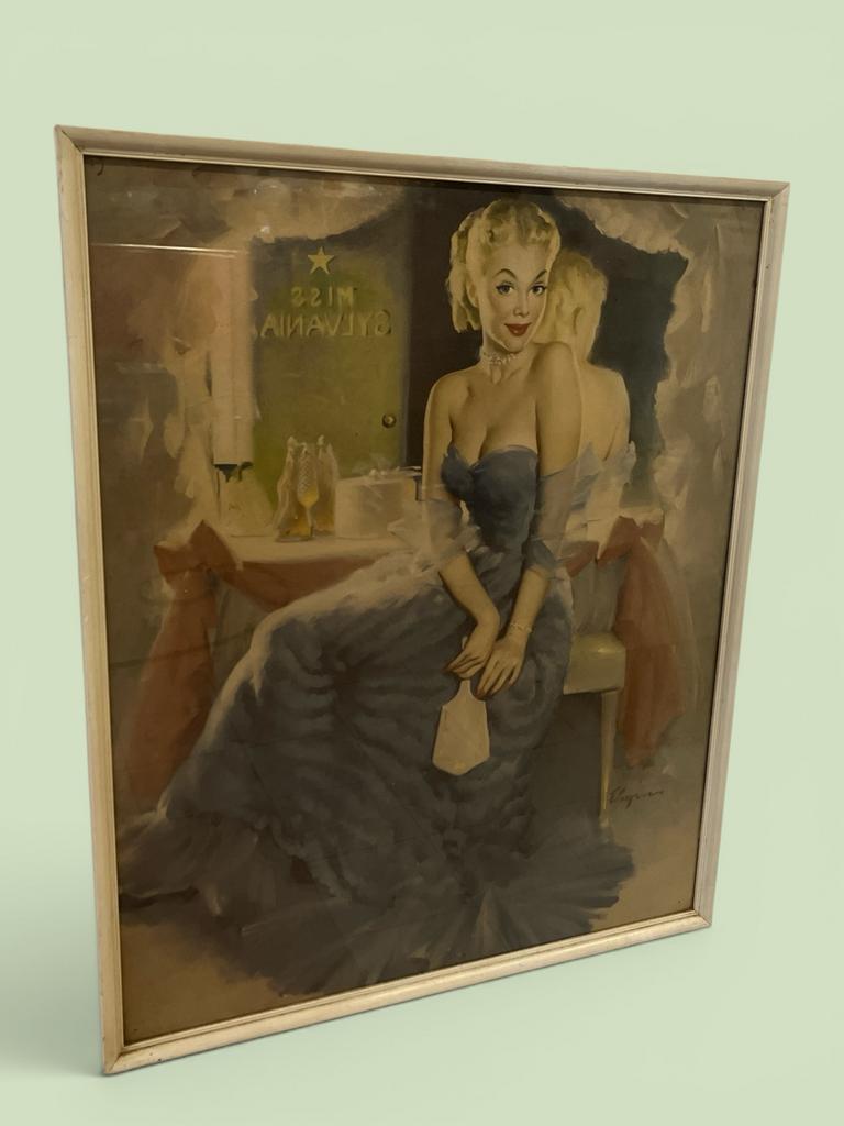 Vintage Gil Elvgren Pin-up 1950 - Miss Sylvania, Antiek en Kunst, Ophalen