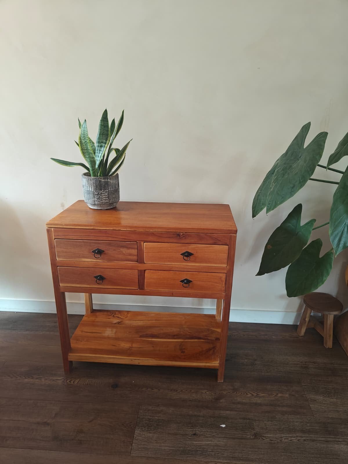 Vintage Teak Kastje, Ophalen, 25 tot 50 cm, Teakhout, 50 tot 100 cm
