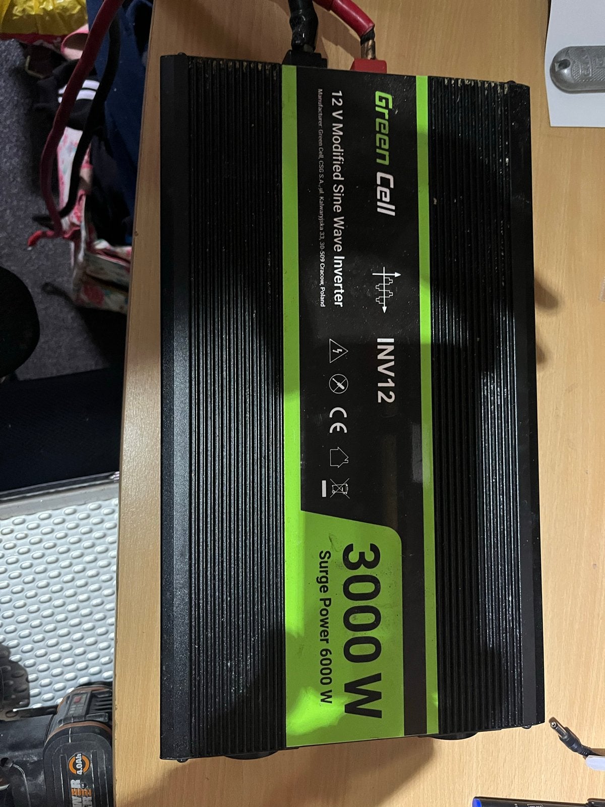 Green Cell 12V Modified Sine Wave Omvormer 3000W, Ophalen, Gebruikt