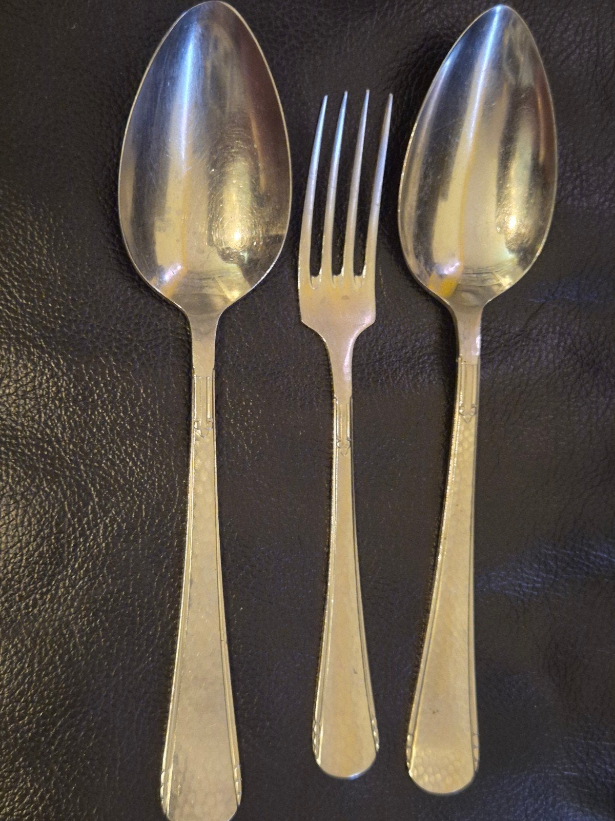 Vintage Gero Zilmeta Bestekset - 2 Lepels(20cm),1Vork(18cm), Ophalen of Verzenden