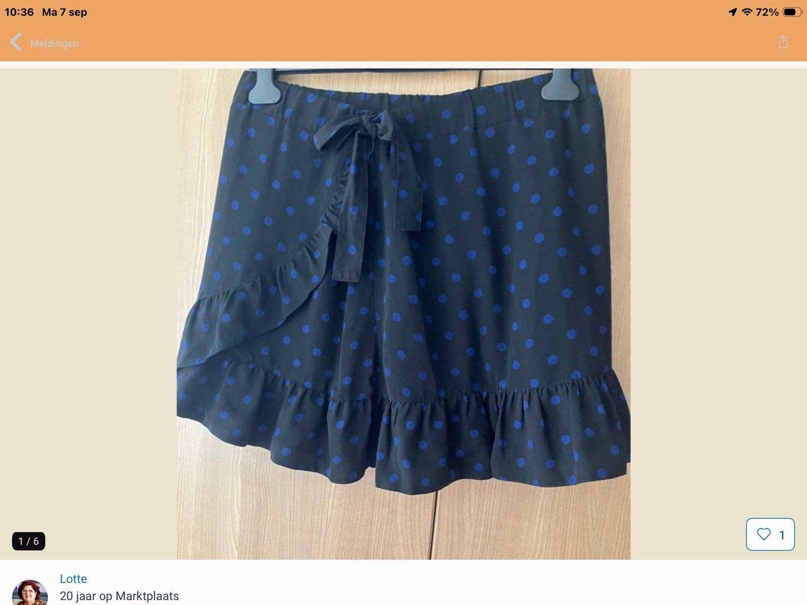 rokje met blauwe stippen en ruches -  XL.    Costes, Kleding | Dames, Rokken, Verzenden, Nieuw, Maat 46/48 (XL) of groter, Zwart