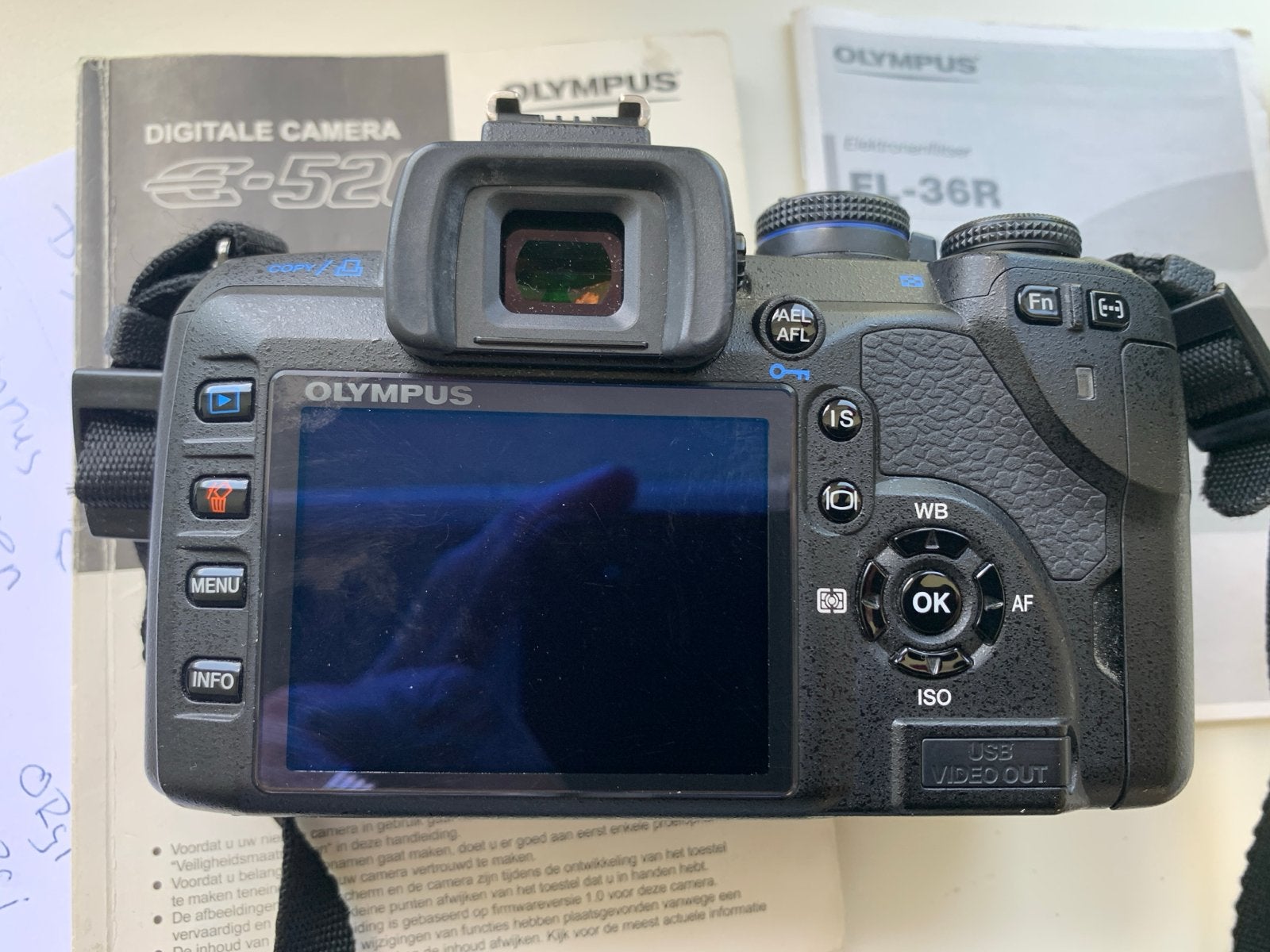Olympus E-520 Spiegelreflexcamera met FL-36R flitser en tas, Ophalen, Gebruikt, Spiegelreflex, Olympus