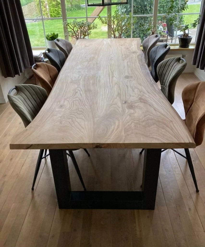 Robuuste boomstamtafel - Hoeksch Hout, Huis en Inrichting, Ophalen, 50 tot 100 cm, Rechthoekig, Nieuw
