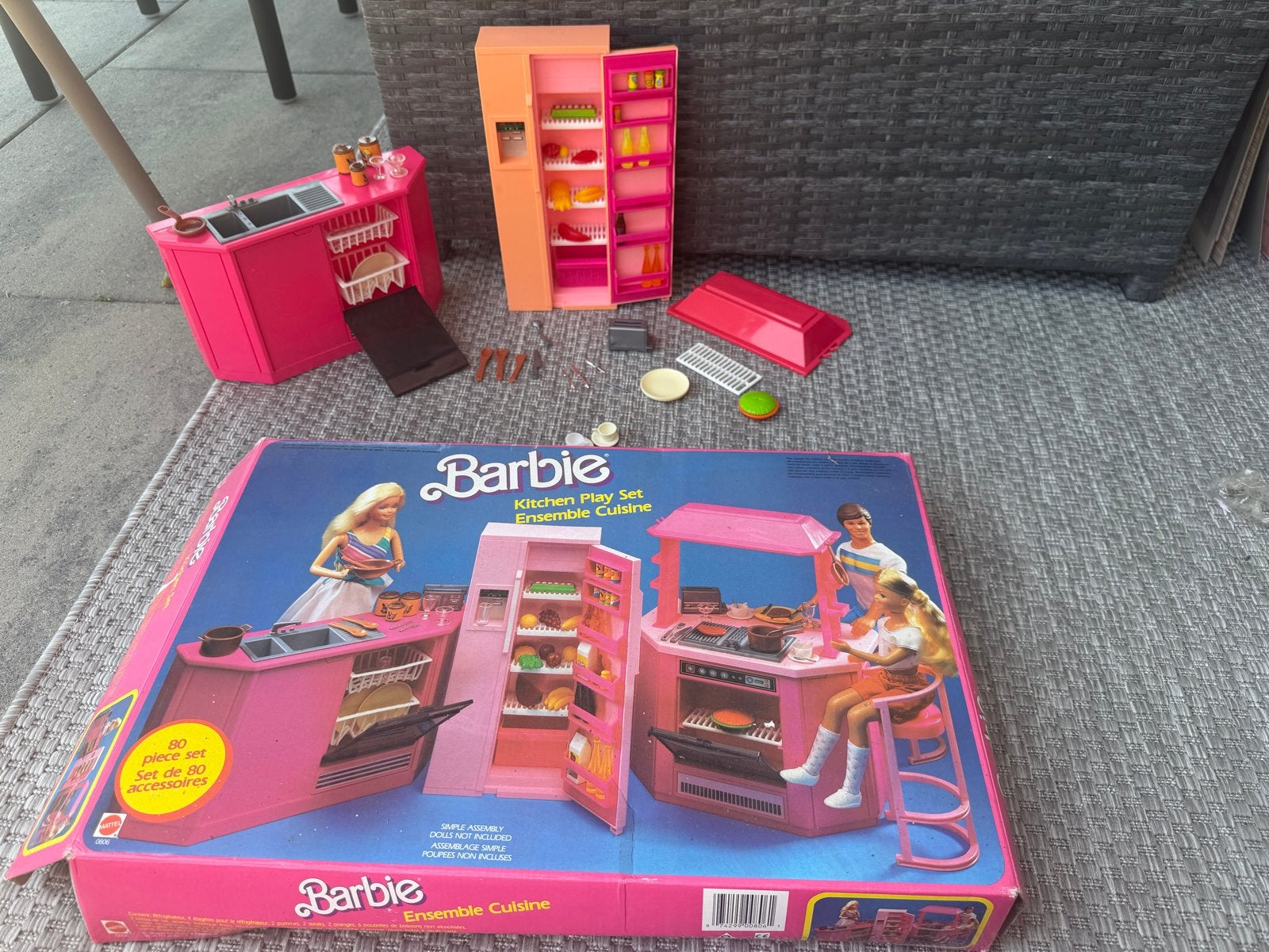 Vintage Barbie Keuken Speelset + Originele Doos, Ophalen of Verzenden, Gebruikt, Meisje