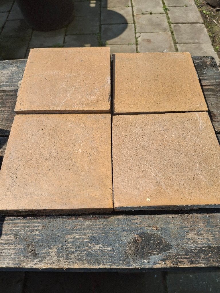 estrikken rond 1900  mosterdgeel 400 stuks zie fo/omschr., Ophalen, Gebruikt, Steen of Klei, Minder dan 50 cm