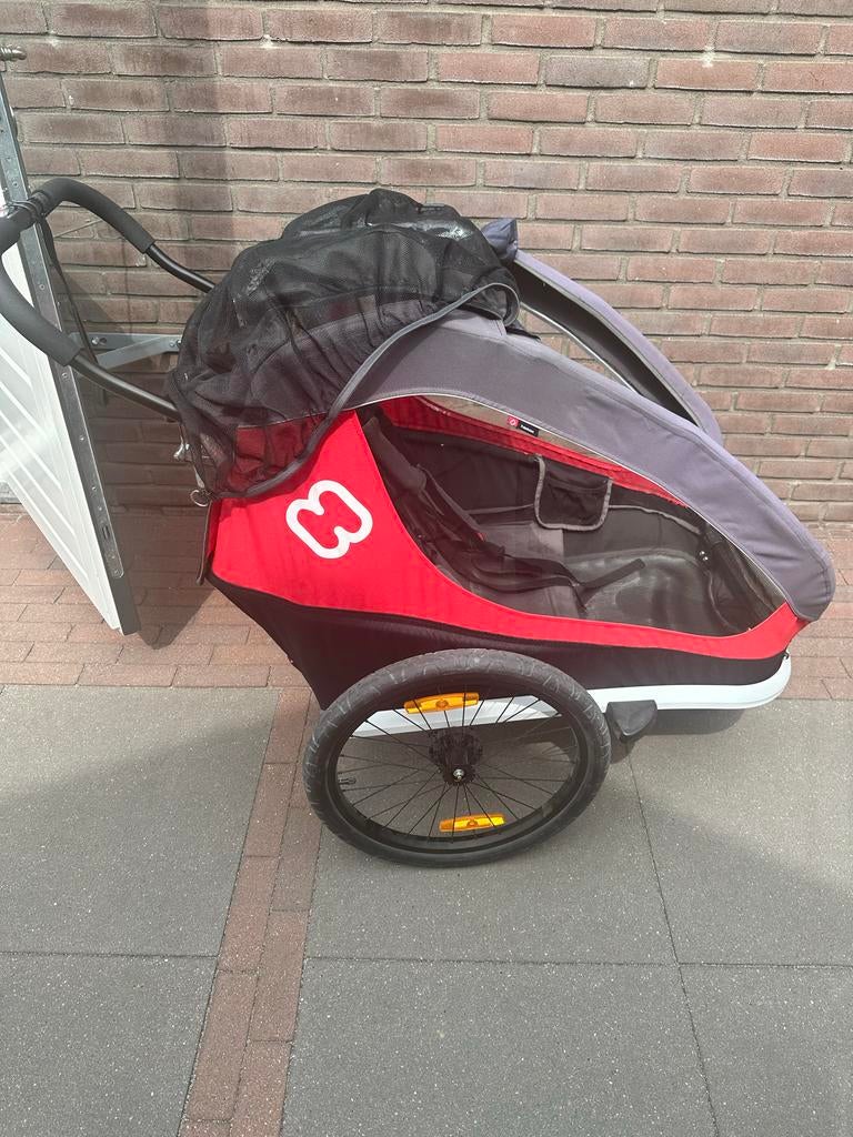 Hamax fietskar rood - rem defect, Ophalen of Verzenden, Gebruikt, Kinderkar