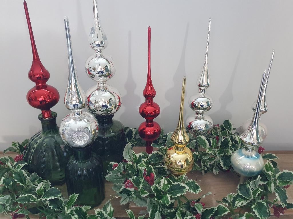 Vintage piek rood 2 bollen 206, Diversen, Kerst, *, Gebruikt, *, Ophalen of Verzenden