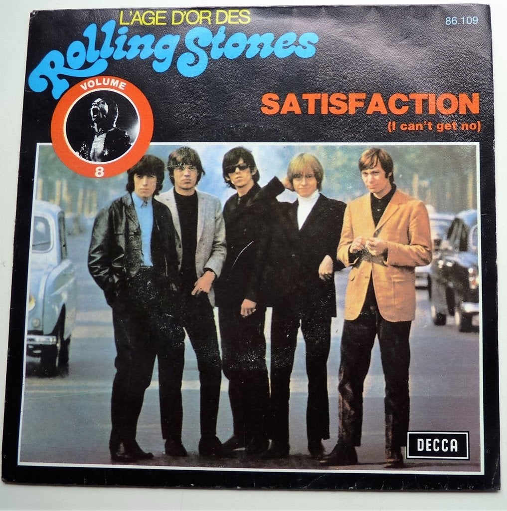 F19 rolling stones Satisfaction FRANCE73 €17,50 , Gebruikt, 7 inch, Ophalen of Verzenden, Fotohoes