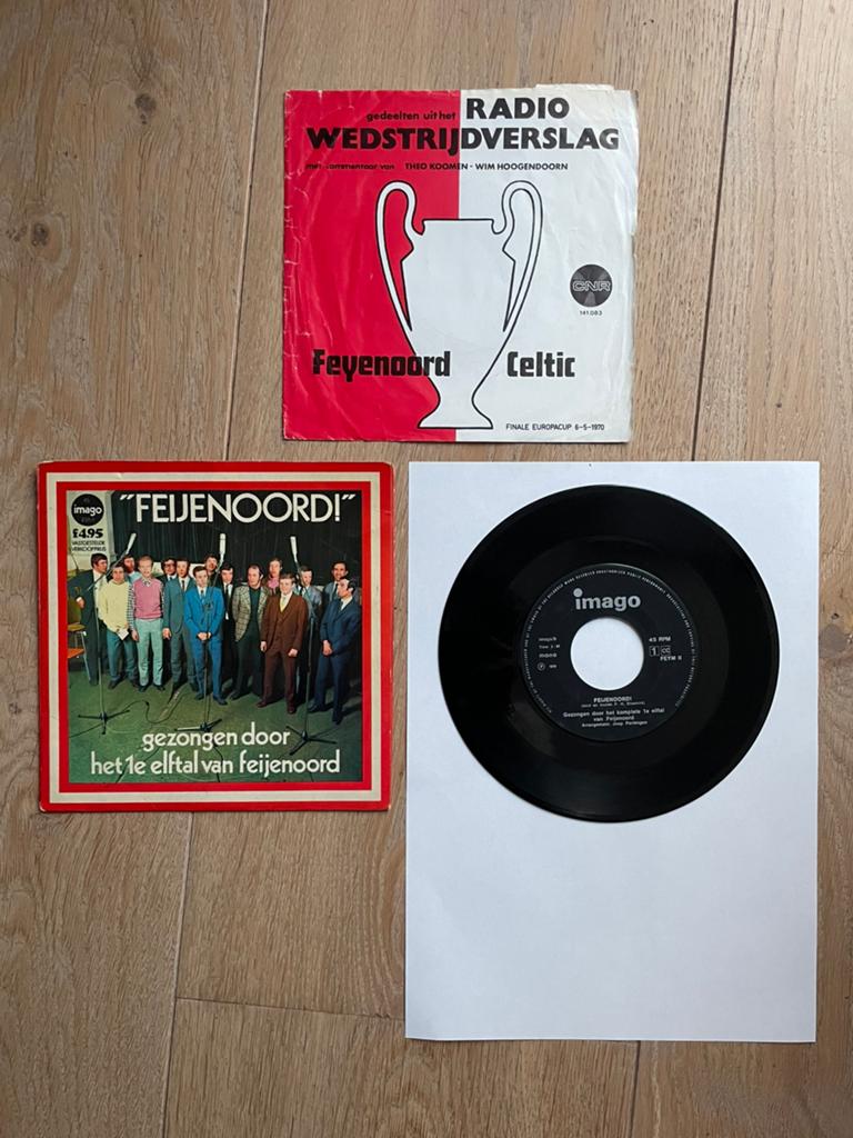 "Feijenoord!" gezongen door t 1e elftal v. Feijenoord (3), Gebruikt, Overige formaten, Ophalen of Verzenden, 1970 - 1979