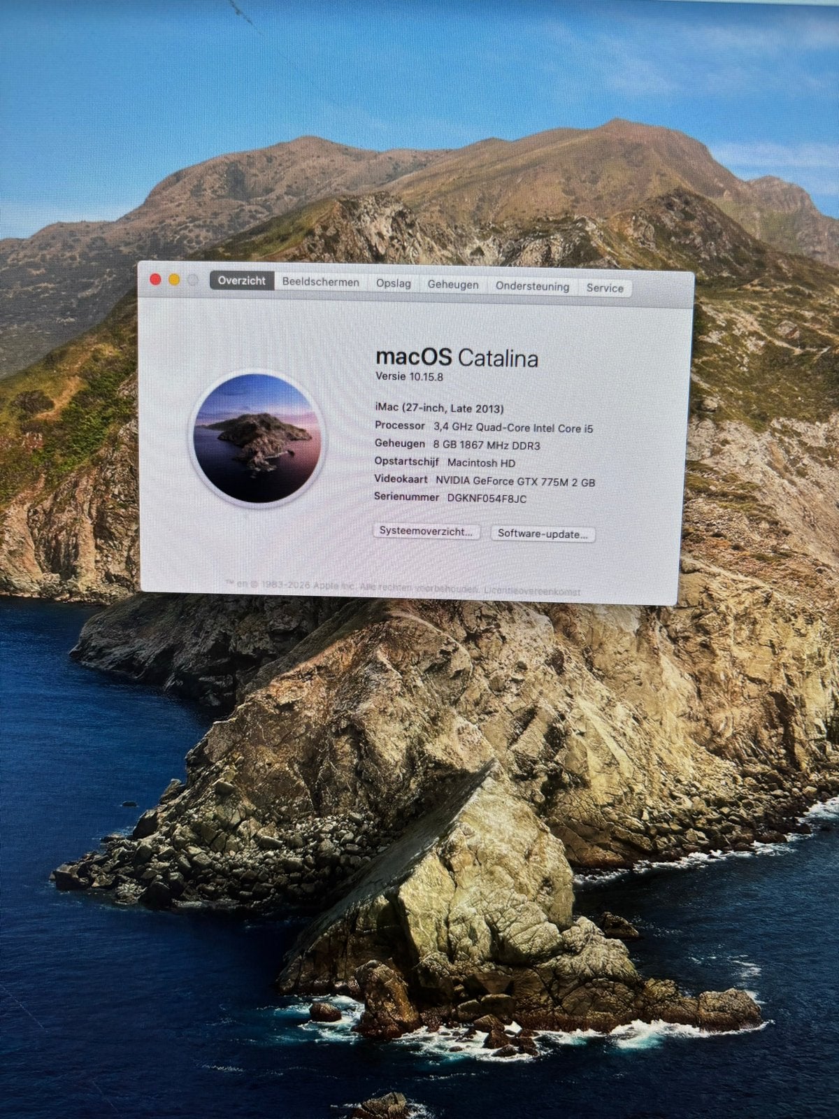 iMac (27-inch, Late 2013) - Barst in scherm, Computers en Software, Gebruikt, 8 GB, IMac, Ophalen of Verzenden
