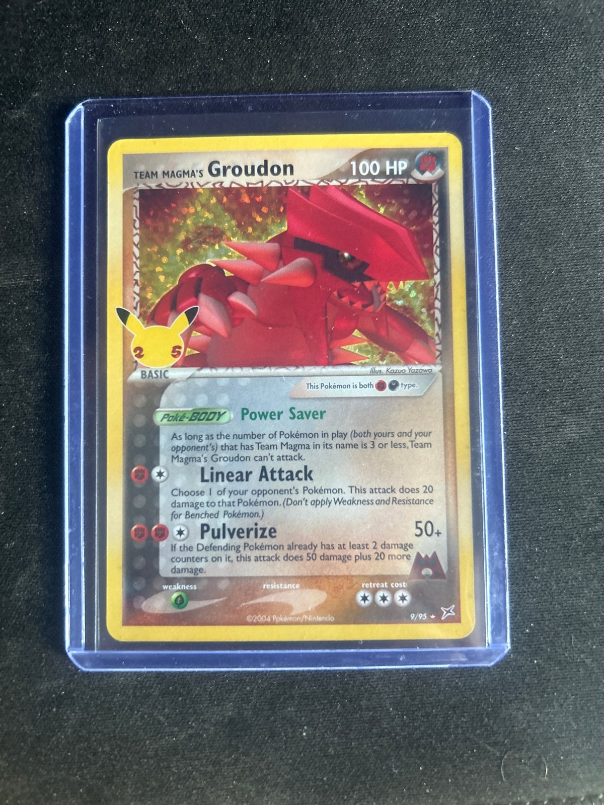 Pokémon Team Magma's Groudon Celebrations 2004 9/95, Ophalen of Verzenden, Zo goed als nieuw, Losse kaart, Foil
