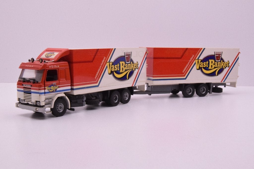 Scania 143  ''  Vast Banket Middelstum ''  Tekno, Ophalen of Verzenden, Gebruikt, Bus of Vrachtwagen, Tekno