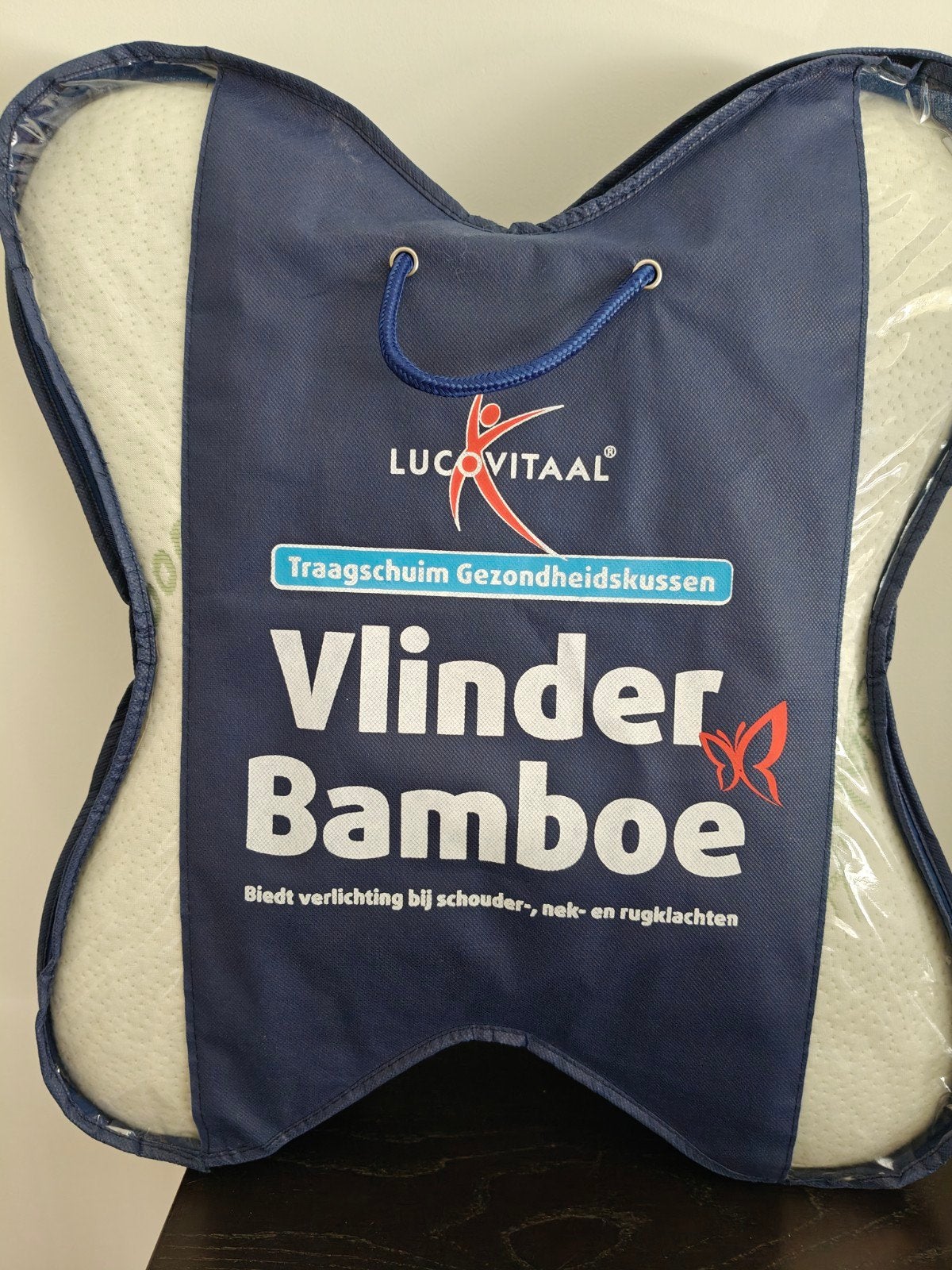 Lucovitaal traagschuim vlinderkussen, Eenpersoons, Wit, Ophalen of Verzenden, Zo goed als nieuw