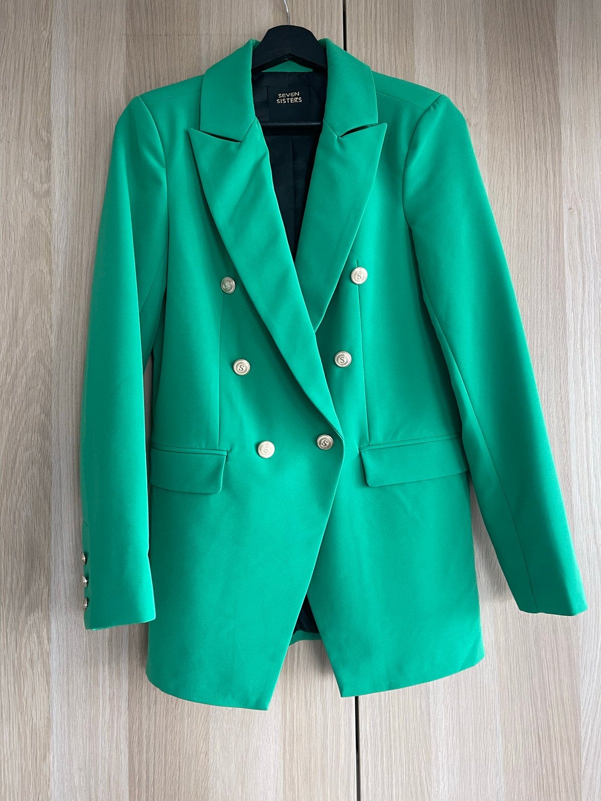 Groene blazer van Seven Sisters, maat S, Verzenden, Zo goed als nieuw, Jasje, Maat 36 (S)