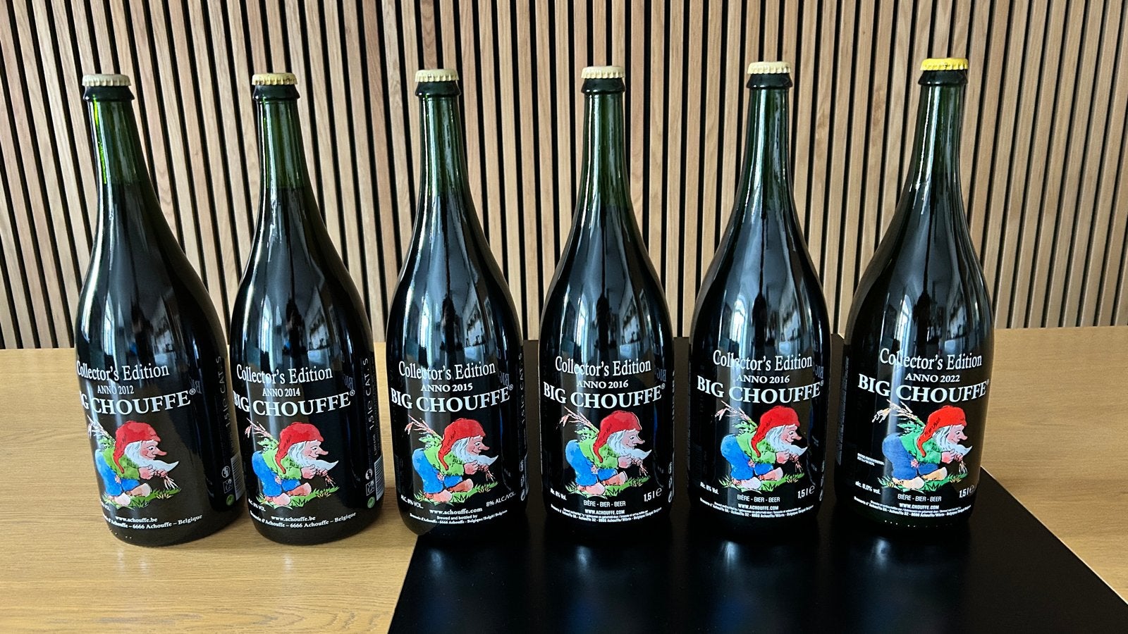 Volle Big Chouffe flessen (verschillende jaartallen), Ophalen of Verzenden, Zo goed als nieuw