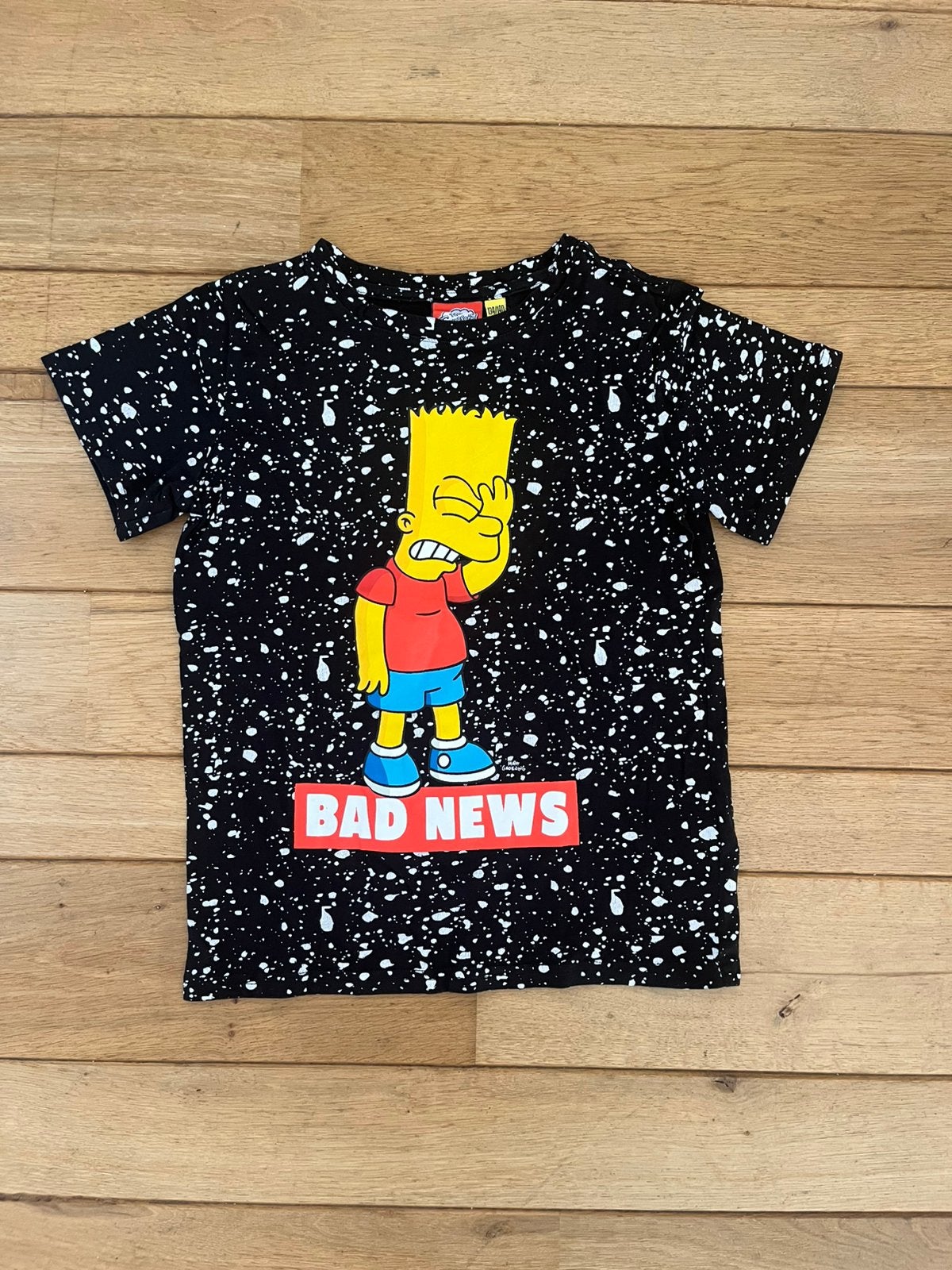 The Simpsons Bart T-shirt | maat 134/140 | zwart 100% katoen, Ophalen of Verzenden