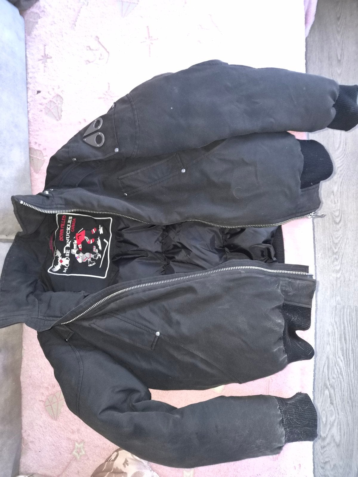 Moose Knuckles winterjas - Zwart, Maat L, Ophalen, Maat 52/54 (L), Zwart, Gedragen