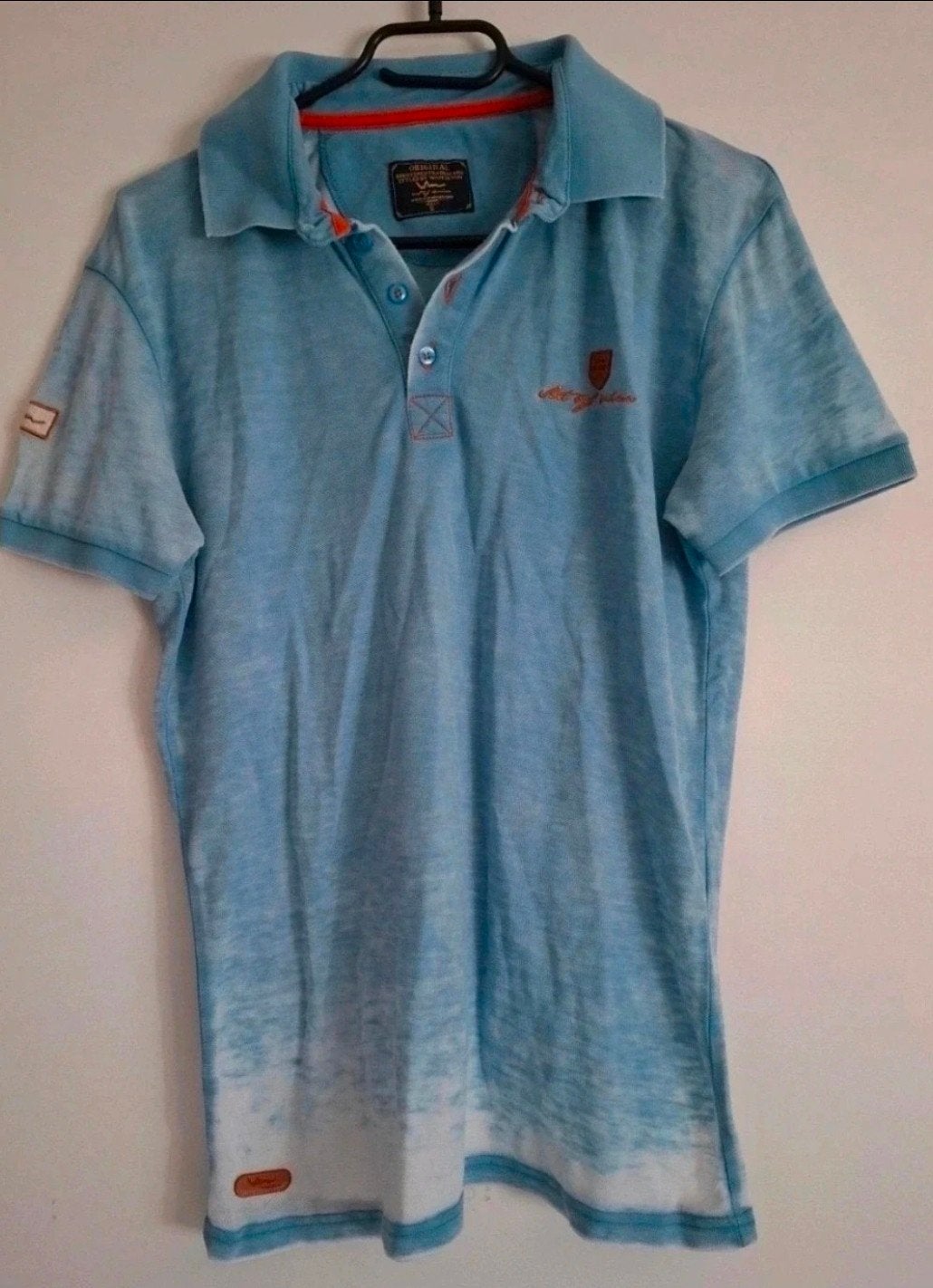 WAM Denim Polo Shirt Maat S - Blauw/Wit, Ophalen, Blauw, WAM Denim, Gedragen