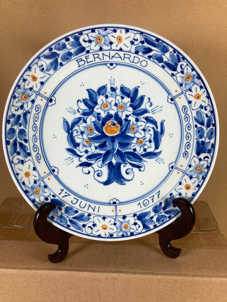 Porceleyne Fles geboorte bord Bernardo 1977, Verzamelen, Koninklijk Huis en Royalty, --, Overige typen, Ophalen of Verzenden, Zo goed als nieuw