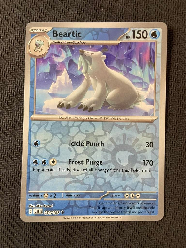 Beartic 054/197 Reverse Holo Obsidian Flames Packfresh, Ophalen of Verzenden, Zo goed als nieuw