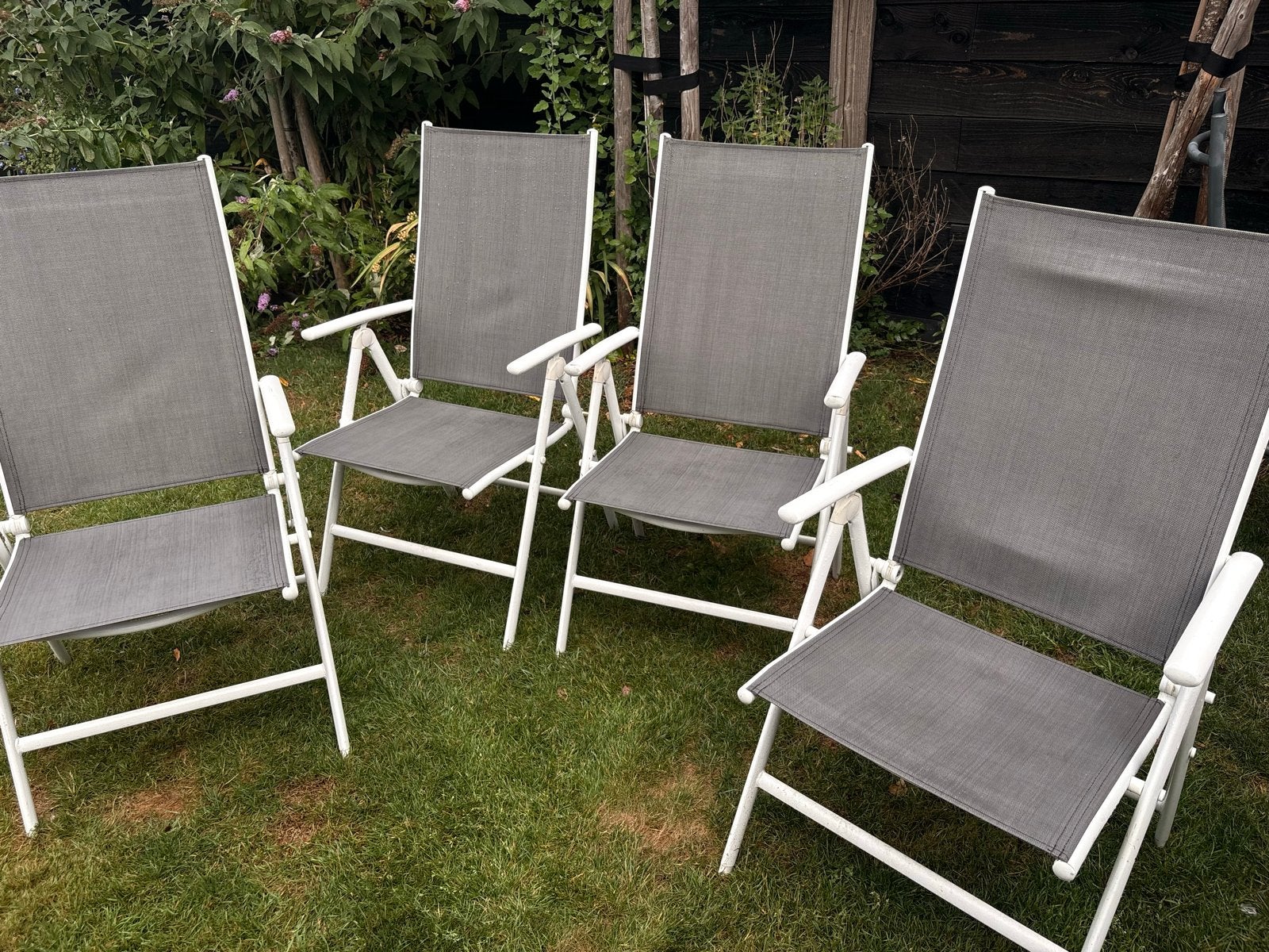 8x Tuinstoelen - Inklapbaar en Verstelbaar, Ophalen, Gebruikt, Kunststof, Verstelbaar